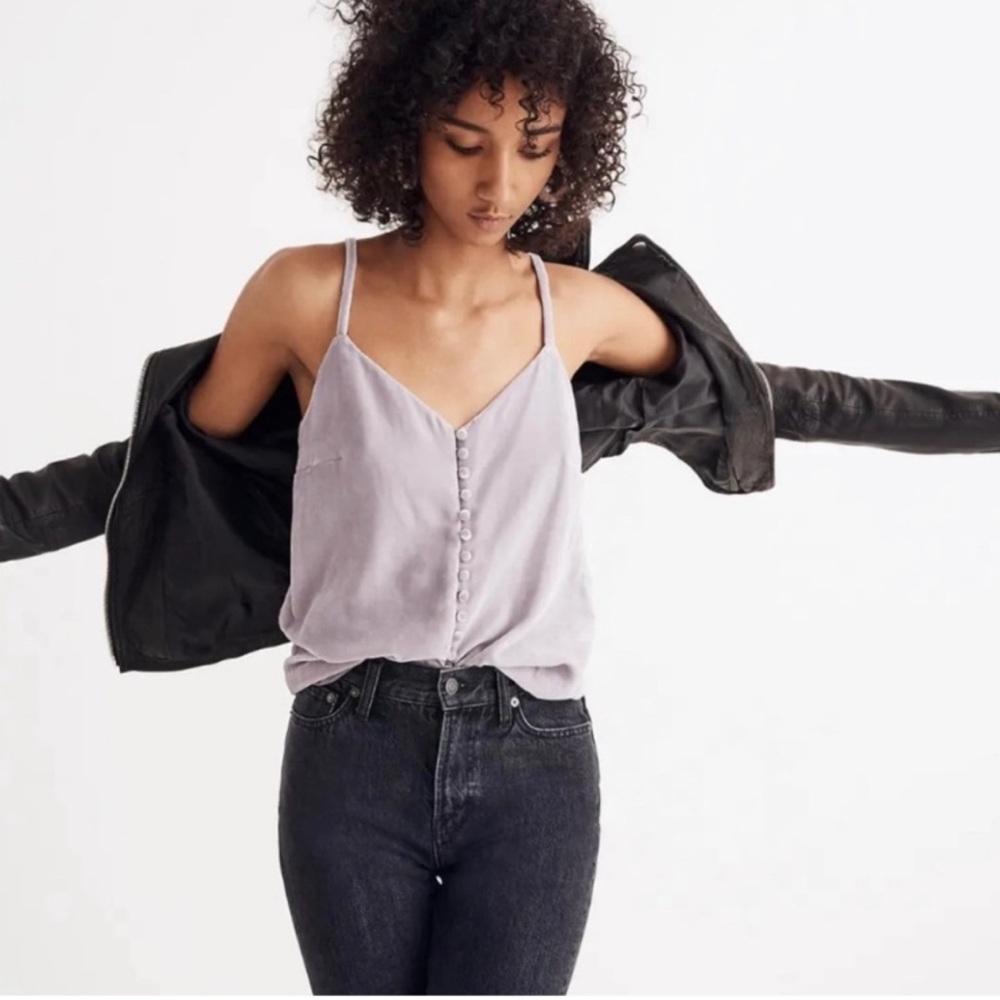 Madewell Velvet Button-Down Cami